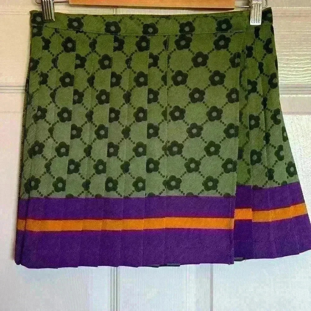 Urban Outfitters Pleated Dark Academia Novelty Scarf Print Funky Y2K Skirt Med - Picture 4 of 11